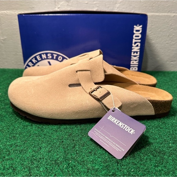 Birkenstock Light Tan Suede Clogs - Picture 1 of 7